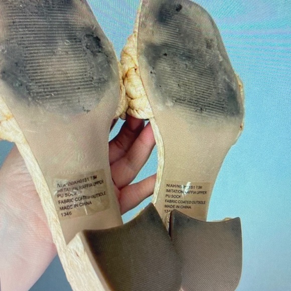 Steve Madden Cream Woven Block Heel Mules - Picture 5 of 5